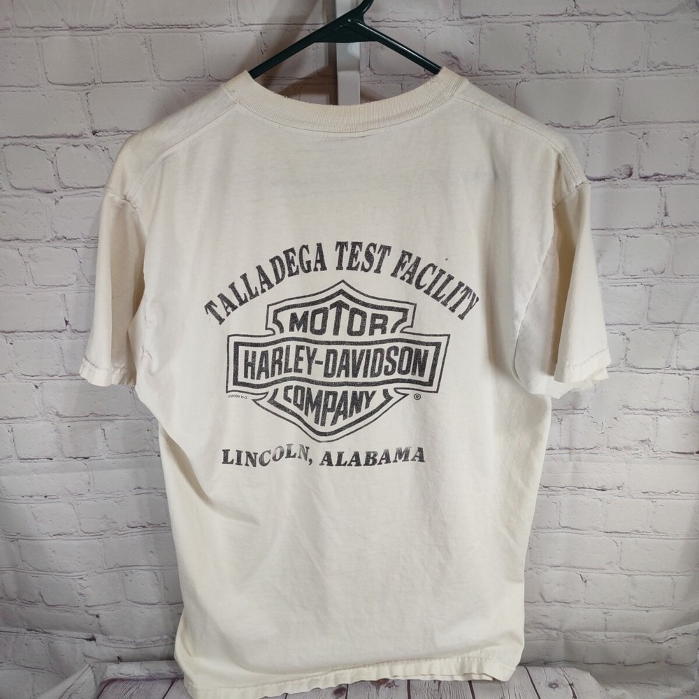 Harley Davidson M Shirt White 2004 Stroke It Talladega Test Facility Lincoln AL - Picture 4 of 11